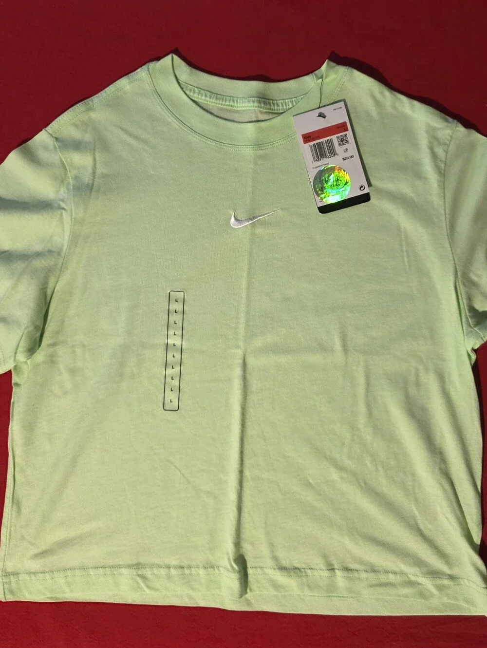 Nike Kids Light Green Short Sleeve Tee with White Swoosh